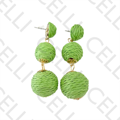 Fashion Earrings with straw/paper