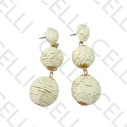 Fashion Earrings with straw/paper