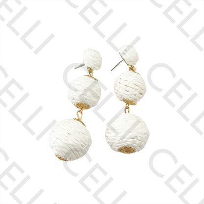 Fashion Earrings with straw/paper