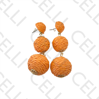 Fashion Earrings with straw/paper