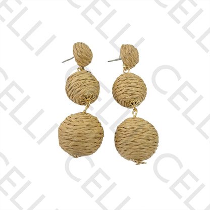 Fashion Earrings with straw/paper