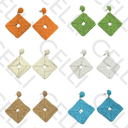 Fashion Earrings with straw/paper