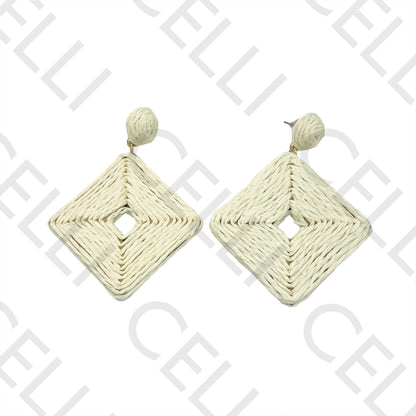 Fashion Earrings with straw/paper