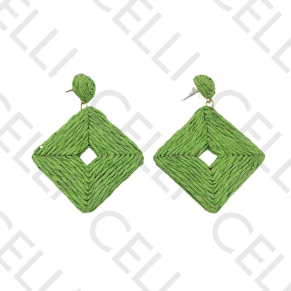 Fashion Earrings with straw/paper