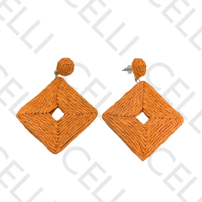 Fashion Earrings with straw/paper