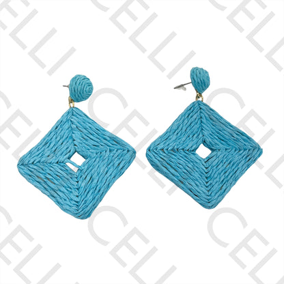 Fashion Earrings with straw/paper