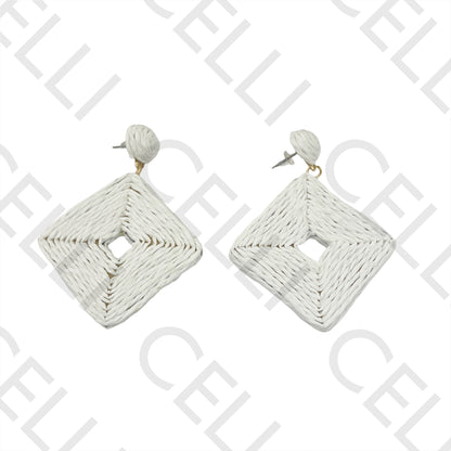 Fashion Earrings with straw/paper