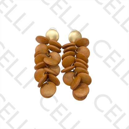 Brinco de Moda com madeira