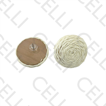 Brinco de Moda com palha e madeira