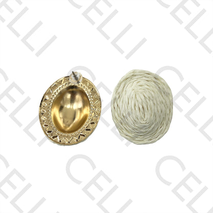 Brinco de Moda com palha/papel