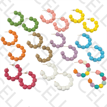 Brinco de Moda com palha/papel