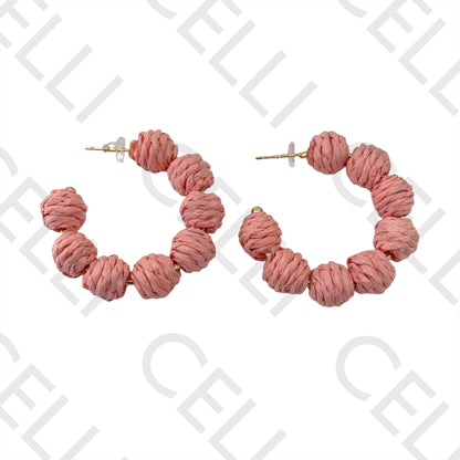 Brinco de Moda com palha/papel