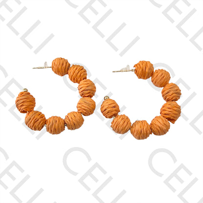 Brinco de Moda com palha/papel