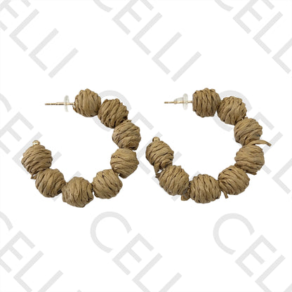 Brinco de Moda com palha/papel