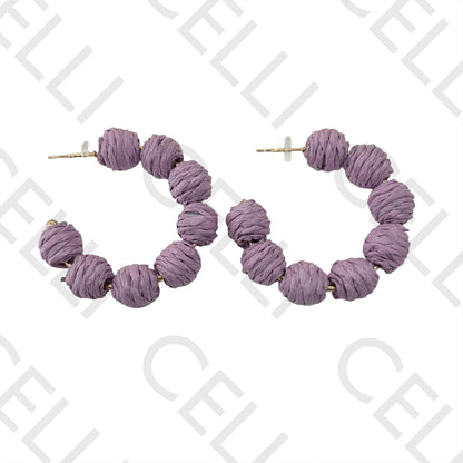 Brinco de Moda com palha/papel