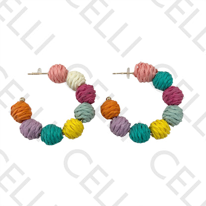 Brinco de Moda com palha/papel