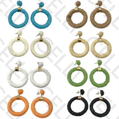 Brinco de Moda com palha/papel