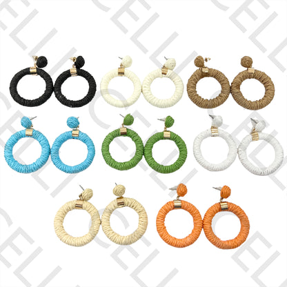 Brinco de Moda com palha/papel