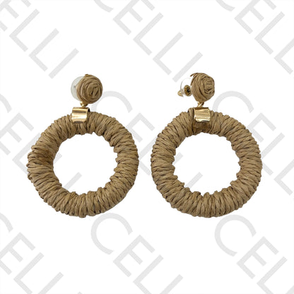 Brinco de Moda com palha/papel