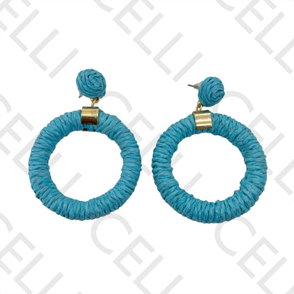 Brinco de Moda com palha/papel