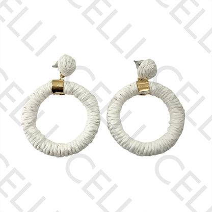 Brinco de Moda com palha/papel