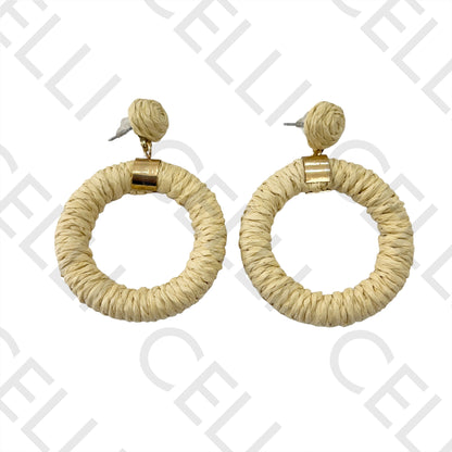 Brinco de Moda com palha/papel