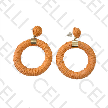 Brinco de Moda com palha/papel