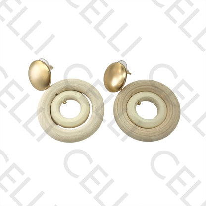 Brinco de Moda com madeira