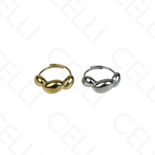 可调钢戒指 - 雕刻款