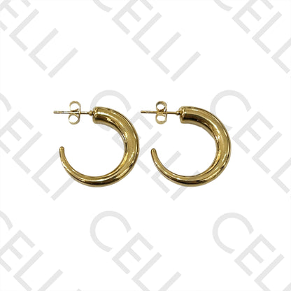 钢耳环 - 尖角圈