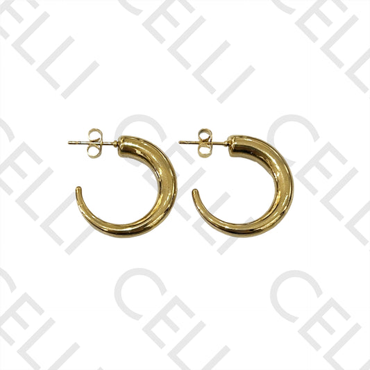 不锈钢耳环 - 圆形山峰款