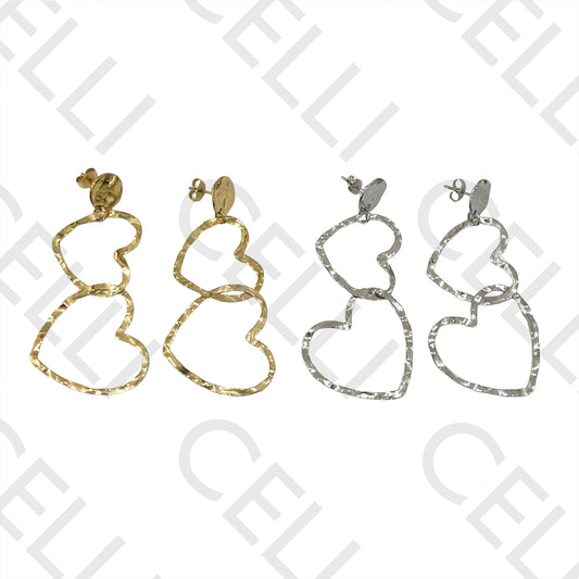 钢制耳环 - 细节心形