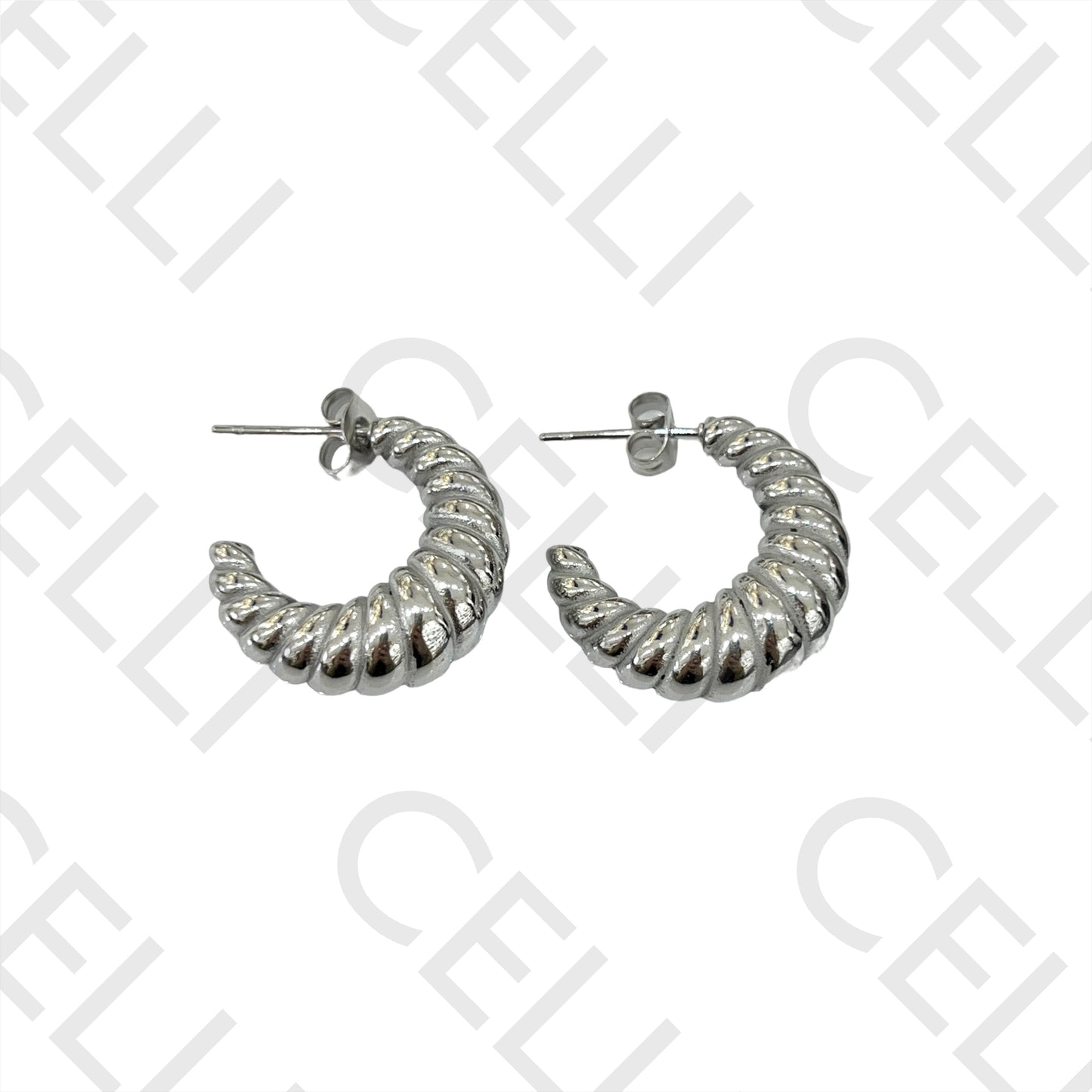 Brinco de Aço - torcido croissant grosso