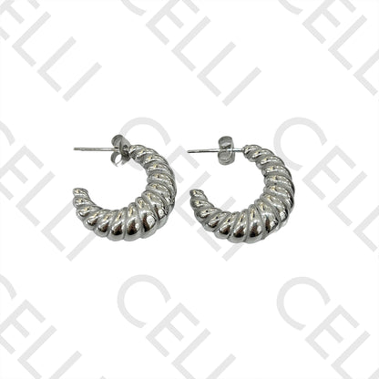 Brinco de Aço - torcido croissant grosso