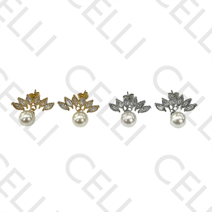 Steel Earring - Brilliant and Pearl