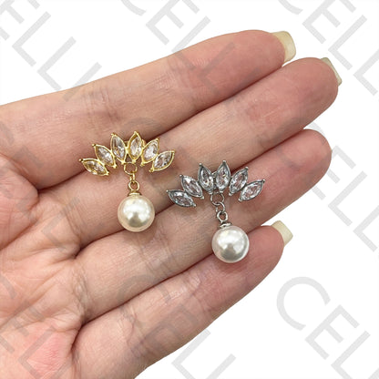 Steel Earring - Brilliant and Pearl