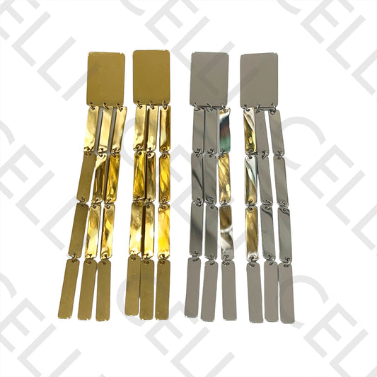 不锈钢耳环 - 长款（镜面类型）