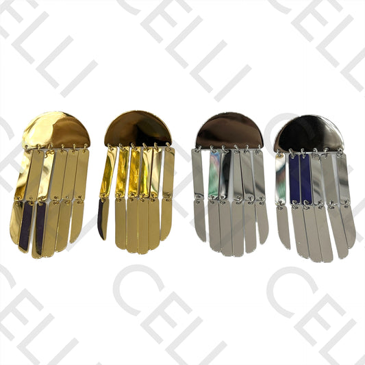 不锈钢耳环 - 长款（镜面类型）