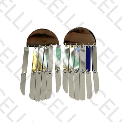 不锈钢耳环 - 长款（镜面类型）