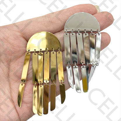 不锈钢耳环 - 长款（镜面类型）