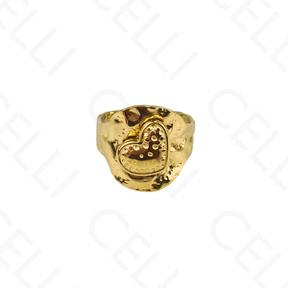 Anel de Aço Ajustável - coração