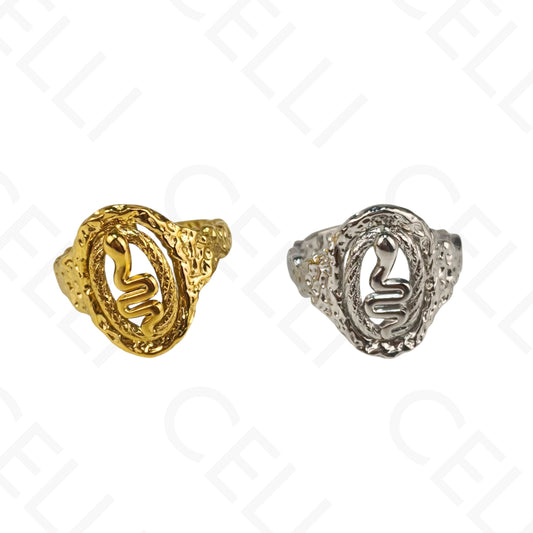 Anillo de Acero Ajustable - serpiente