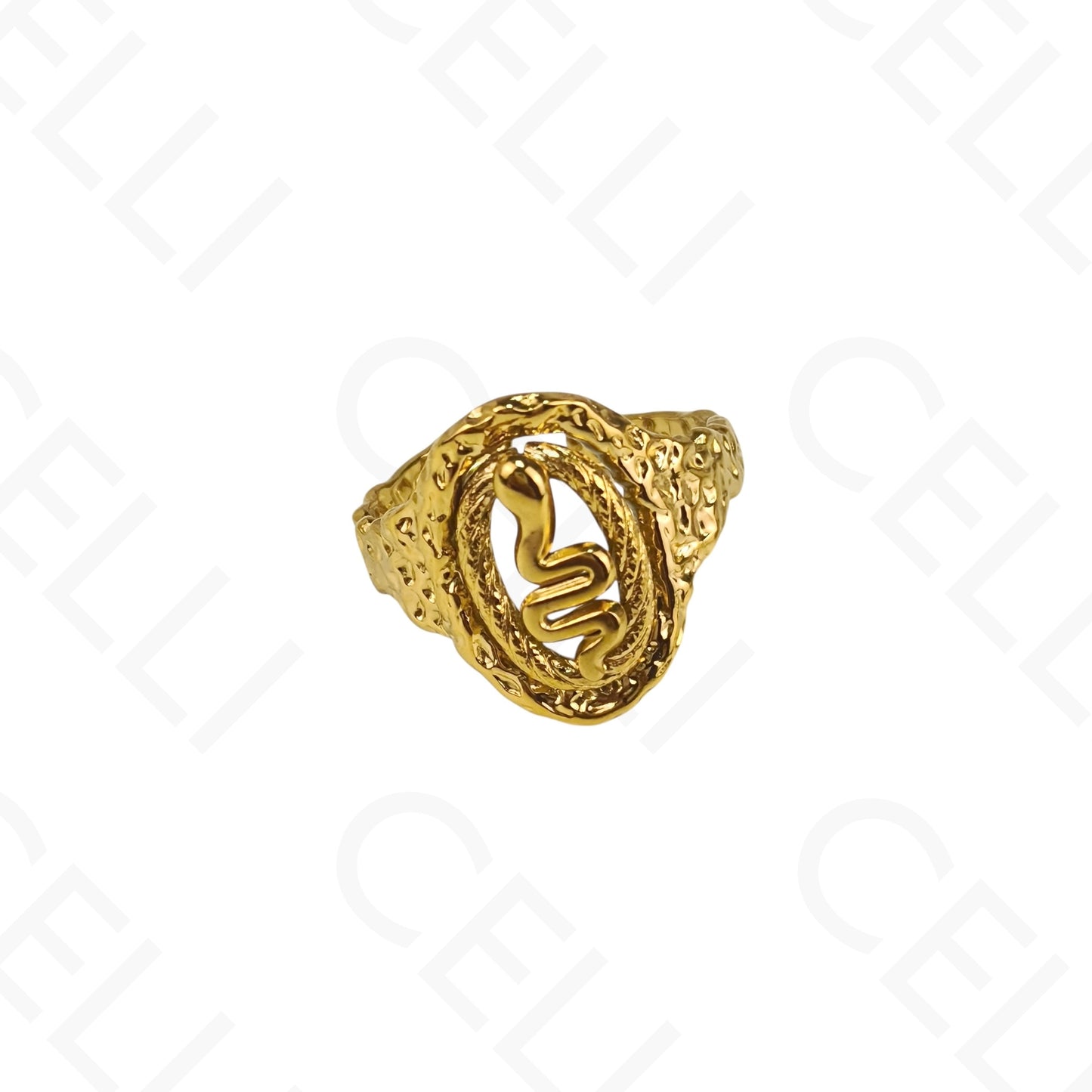Anillo de Acero Ajustable - serpiente