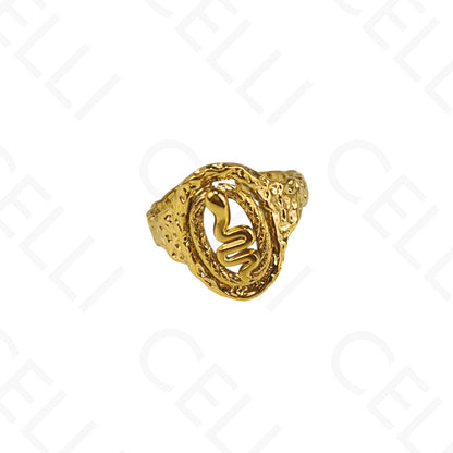 Anillo de Acero Ajustable - serpiente