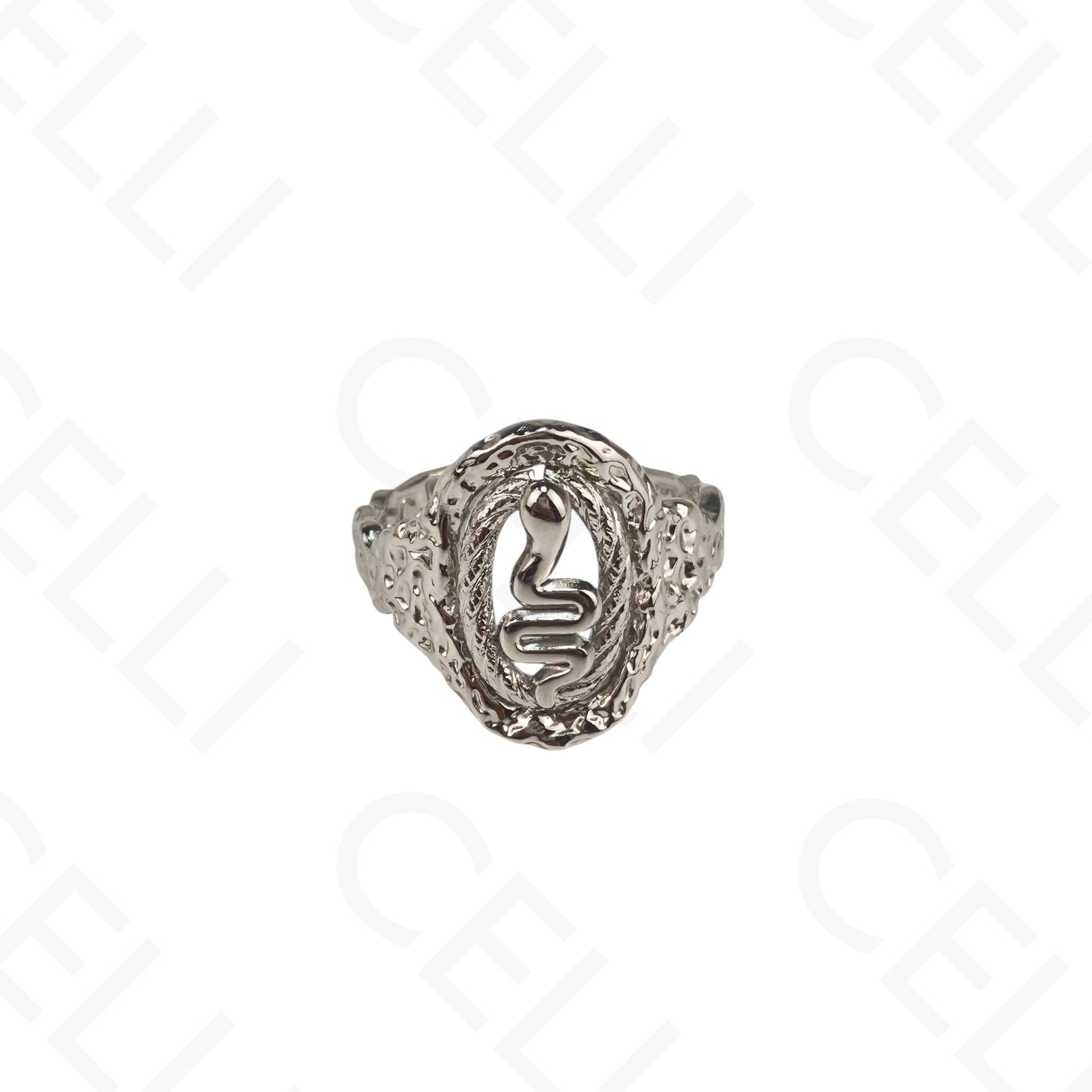 Anillo de Acero Ajustable - serpiente