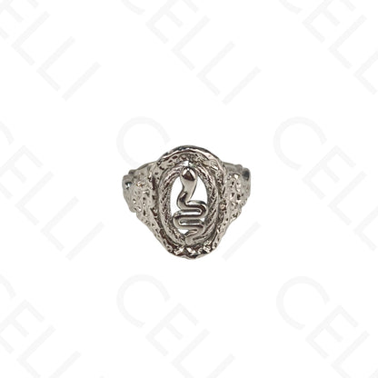 Anillo de Acero Ajustable - serpiente
