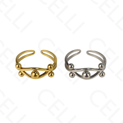 Anillo de Acero Ajustable - 5 bolas