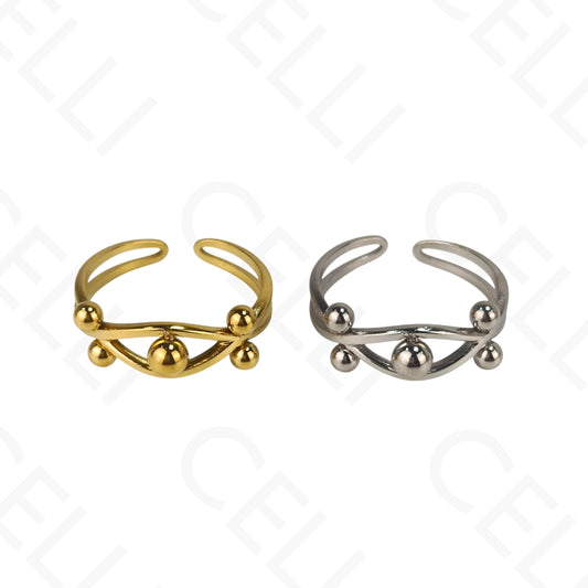 Anillo de Acero Ajustable - 5 bolas