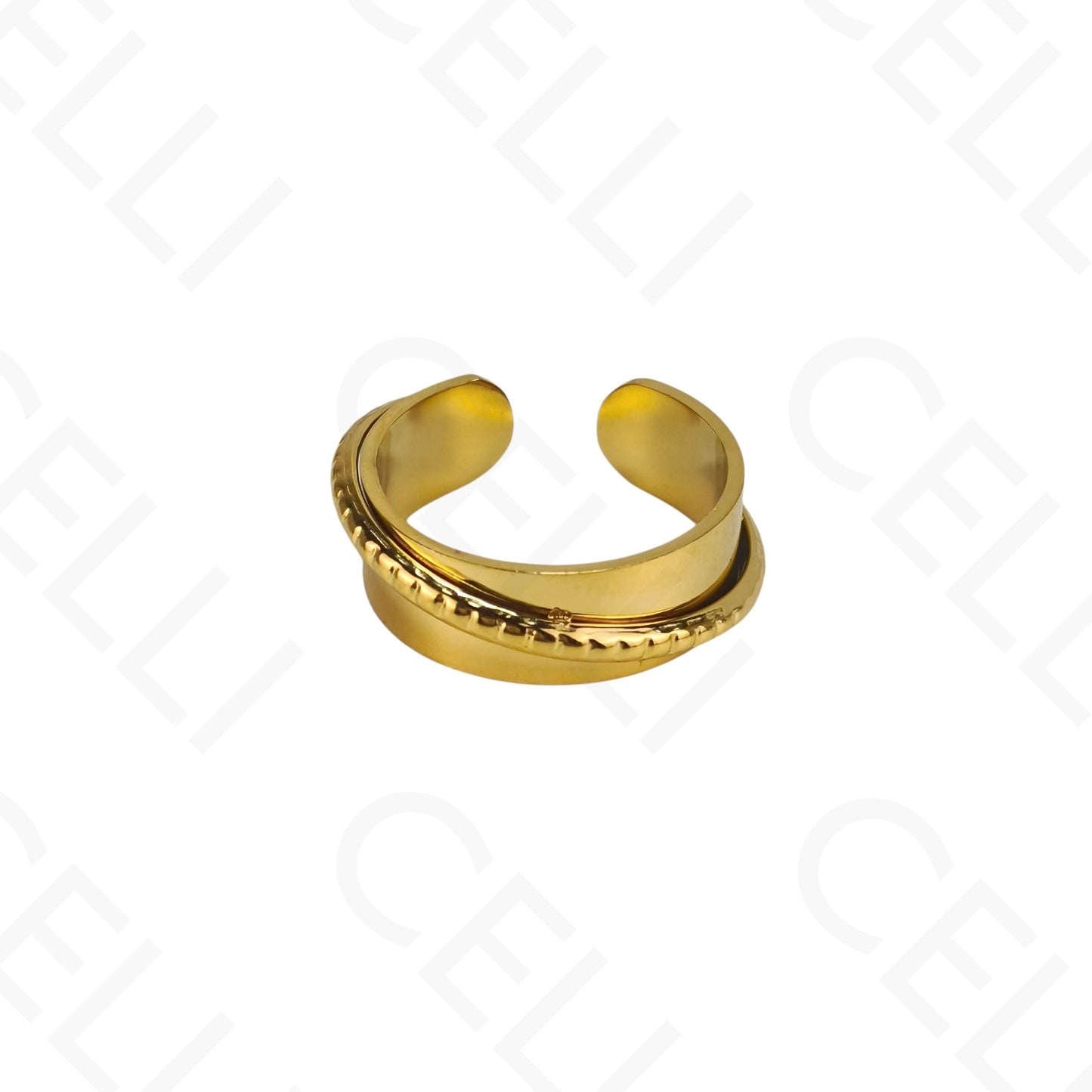 Anillo de Acero Ajustable - trabajado
