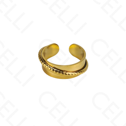 Anillo de Acero Ajustable - trabajado